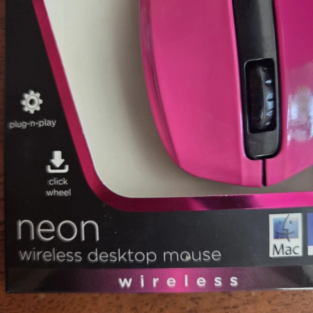 iHome IH-M2110P Plastic Pink Black Wireless Desktop Mouse Nano USB Receiver